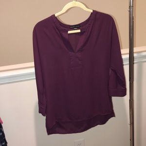 Harlowe & Graham purple sheer long sleeve top